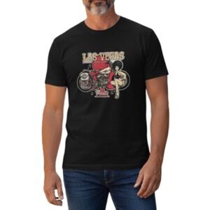 Harley Davidson Men’s Las Vegas Pinup Style Graphic T-Shirt Black Front Back L